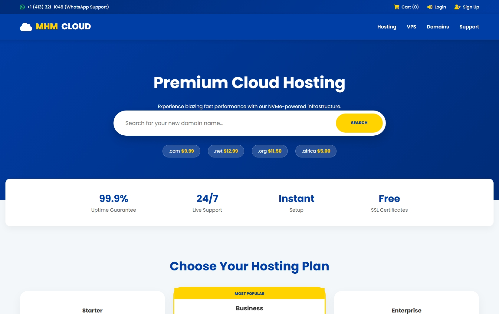 MHM Theme — WordPress Hosting Business Dashboard Screenshot